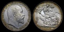 World Coins - EDWARD VII 1902 SILVER CROWN