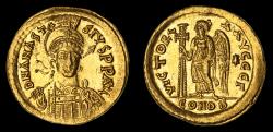 Ancient Coins - ANASTASIUS I, GOLD SOLIDUS, NGC MINT STATE (MS)