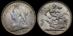World Coins - VICTORIA 1897 SILVER CROWN LX
