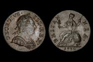 World Coins - GEORGE III, 1770 COPPER HALFPENNY