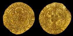 World Coins - EDWARD III, GOLD QUARTER NOBLE, RARE THIRD COINAGE ISSUE, MS 62