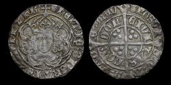 World Coins - HENRY VII SILVER GROAT, CLASS IIIC MINT MARK CROWNED LEOPARDS HEAD