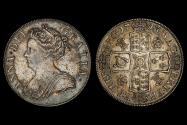 World Coins - QUEEN ANNE, 1713 SILVER CROWN, AU58