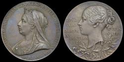 World Coins - VICTORIA, 1897 DIAMOND JUBILEE LARGE SIZE SILVER MEDAL, MS 62
