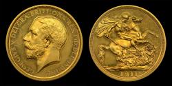 World Coins - GEORGE V, 1911 GOLD PROOF TWO POUNDS, CORONATION ISSUE, PF 62