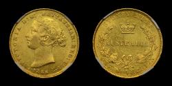 World Coins - AUSTRALIA, VICTORIA 1866 SOVEREIGN, SYDNEY MINT, EX. DOURO WRECK MS 61