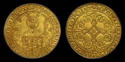 Ancient Coins - BELGIUM, BRABANT, JEANNE & WENCESLAS GOLD PIETER D’ OR ND MS64 TOP POP