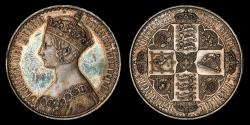 World Coins - VICTORIA, 1847 SILVER PROOF GOTHIC CROWN, PF 61