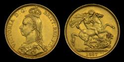World Coins - VICTORIA, 1887 GOLD TWO-POUNDS, GOLDEN JUBILEE ISSUE