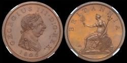World Coins - GEORGE III, 1806 BRONZED PROOF PENNY, SOHO MINT PF 64 BN