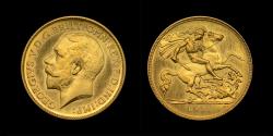 World Coins - GEORGE V, 1911 GOLD PROOF HALF-SOVEREIGN, PF 64
