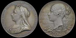 World Coins - VICTORIA, 1897 DIAMOND JUBILEE LARGE SIZE SILVER MEDAL, MS 62
