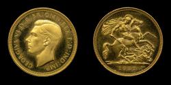 World Coins - GEORGE VI, 1937 PROOF GOLD SOVEREIGN PF 66
