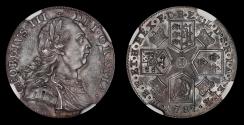 World Coins - GEORGE III, 1787 PROOF SILVER SHILLING, ONLY 168 STRUCK! (R4), PF 63