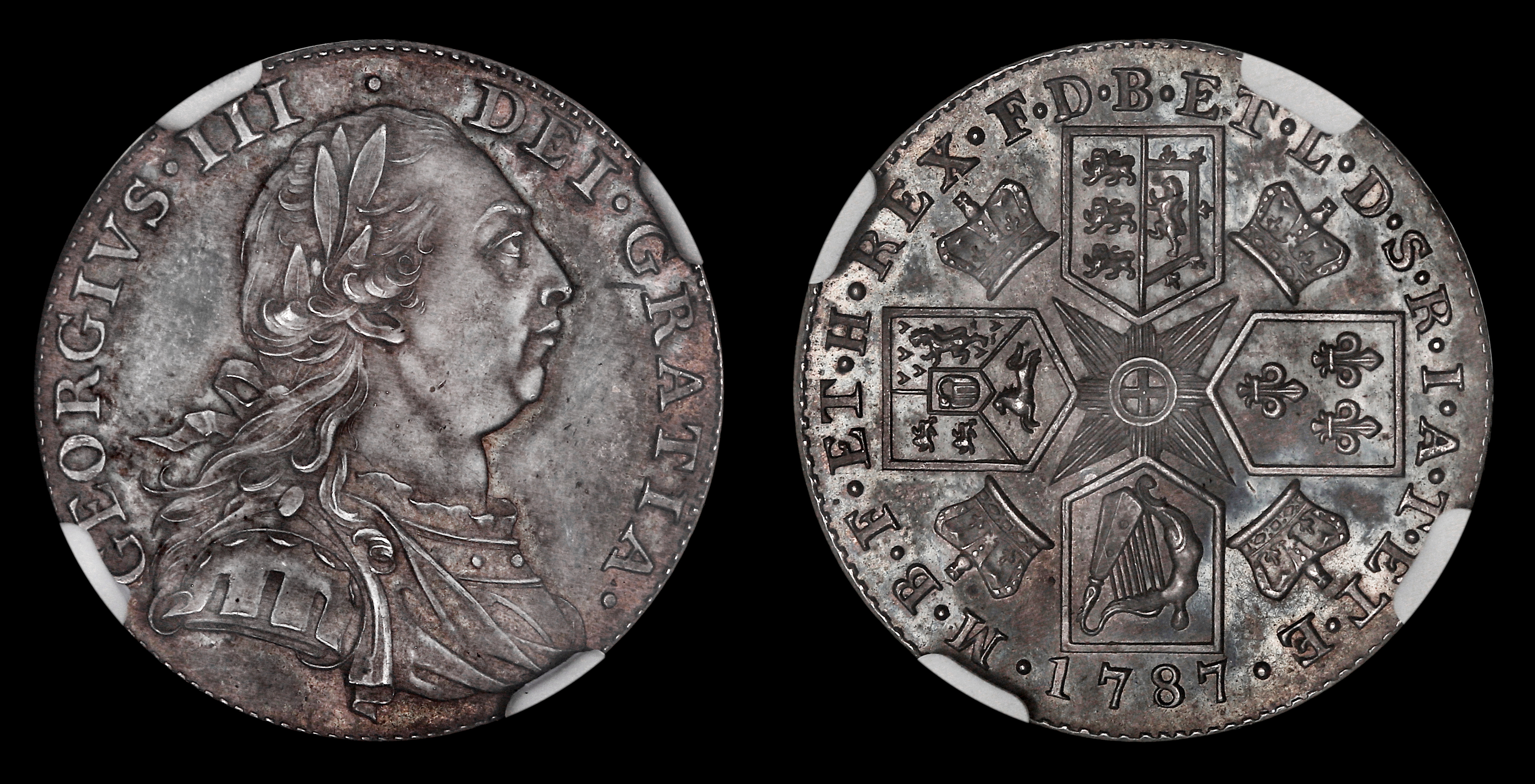 イギリス　シリング銀貨　1787 GEORGE III, 1787 PROOF SILVER SHILLING, ONLY 168 STRUCK! (R4
