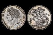 World Coins - GEORGE IV, 1821 SILVER CROWN, *EDGE SECUNDO