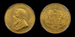 World Coins - SOUTH AFRICA, 1892 DOUBLE SHAFT GOLD POND MS 63