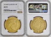 World Coins - 1818 Mexico Gold 8 Escudos AU55 NGC