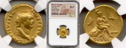 Ancient Coins - 79-81 AD Titus Gold Aureus NGC CH Fine Bankers Marks