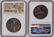 Ancient Coins - 405-370 BC Sicily-Syracuse Euainetos Silver Decadrachm NGC CH XF Fine Style Strike 4 Surface 2