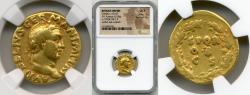 Ancient Coins - 69 AD Vitellius Gold Aureus NGC CH F Strike 5 Surface 5