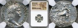 Ancient Coins - 54-68 AD Nero Silver Denarius NGC CH AU Strike 5 Surface 1