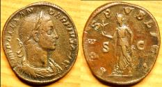 Ancient Coins - SEVERUS ALEXANDER, 222-235 Sestertius, 232. AE 20.68 g.,
