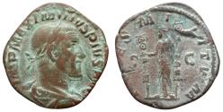 Ancient Coins - Maximinus I 'Thrax', A.D. 235-238. Æ Sestertius.Rome, A.D. 235/6 . FIDES MILITVM