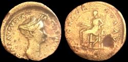Ancient Coins - Sabina, wife of Hadrian AE As circa 128-137, Concordia seated
