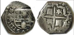 World Coins - Spain Philip IV Cob Silver 2 Reales 1621-1665
