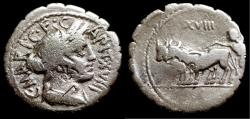 Ancient Coins - C. Marius C.f. Capito (ca. 81 BC) AR serratus denarius (19mm; 3.5g). Rome.
