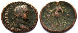 Ancient Coins - Titus (AD 79-81). AE as (24-28mm, 8.6 gm). Lugdunum, AD 77-78.