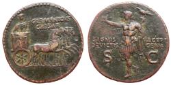 Ancient Coins - Germanicus Æ Dupondius. Struck under Caligula. Rome, AD 37-41.