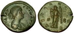 Ancient Coins - Diva Faustina II (died AD 175). AE Sestertius. Rome.