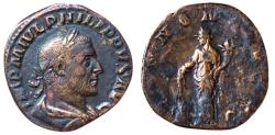 Ancient Coins - Philip I. AD 244-249. Æ Sestertius  Rome mint, AD 246-24.