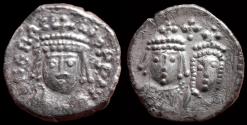 Ancient Coins - Heraclius, with Heraclius Constantine, 610-641. Half Siliqua (Silver, 13 mm, 0.79 g,), Carthage.