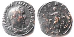 Ancient Coins - Philip I. 244-249 AD. Sestertius, 18.46g. Rome, 244 AD.