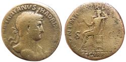 Ancient Coins - Hadrian AD 117-138. AE Sestertius Rome