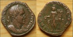 Ancient Coins - Trajan Decius. AE Sestertius. 249-251 AD. Rome. GENIVS