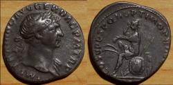 Ancient Coins - Trajan (AD 98-117). Silver denarius (3.18 gm). AD 103-111.