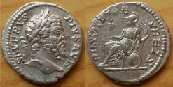 Ancient Coins - Septimius Severus. AR denarius (19mm, 3.37 gm). Rome, AD 202-210.