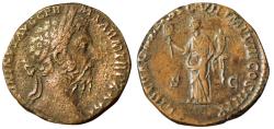Ancient Coins - Marcus Aurelius. AD 161-180. Æ Sestertius (29mm, 21.66 g,). Rome AD 176-177.