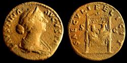 Ancient Coins - FAUSTINA II (Augusta, 147-175). AE As. Rome.