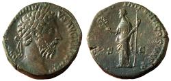 Ancient Coins - Marcus Aurelius AD 161-180. AE Sestertius Rome (28mm., 20,49g.)