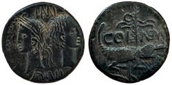 Ancient Coins - GAUL, Nemausus. Augustus with Agrippa. Æ As (24mm, 11.30 g,).