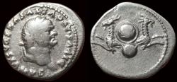 Ancient Coins - Divus Vespasian. Died AD 79. AR Denarius (19mm, 3.34 g,). Rome mint.