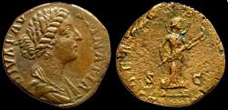 Ancient Coins - DIVA FAUSTINA JUNIOR, Died 175 AD. Æ Sestertius SIDERIBVS RECEPTA