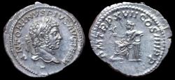 Ancient Coins - Caracalla as Augustus (AD 198-217). Silver denarius (3.20 gm). AD 214.