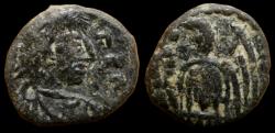 Ancient Coins - Vandals, Thrasamund Æ 10mm. Carthage, AD 496-523. RARE