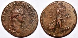 Ancient Coins - DOMITIAN, 81-96 AD. AE As (11.24 gm). Victory
